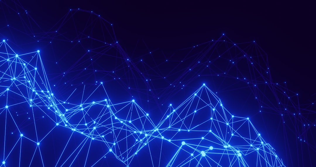 Redes de conexiones azul representando networking en Docker
